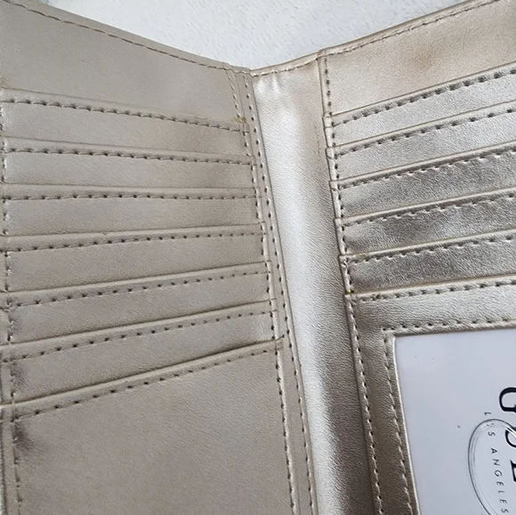 GUESS Shawna Slim Clutch Wallet, Cognac slip pockets, 12 card slots and ID windo - Picture 7 of 8